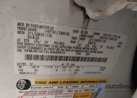 2020 Ford Expedition Limited Max from USA, damaged, VIN 1FMJK1KT2LEA20572